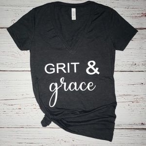 Grit & Grace Deep V Bella Canvas Graphic Tee